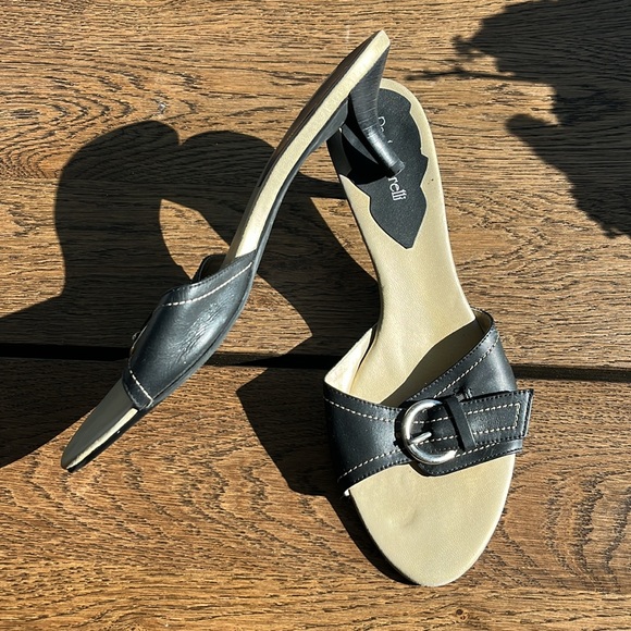 Cute 2” Heel Black Leather with Buckle - Picture 3 of 3